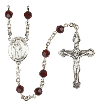 Sterling Silver 6mm Saint Columbkille  Engraved Catholic Rosaries
