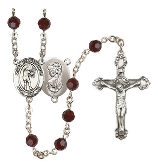 Sterling Silver 6mm Saint Christopher/Basketball-Women Rosary
