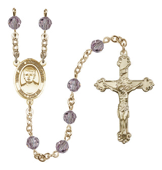 14 Karat Gold-Filled 6mm Austrian Crystal Saint Jose Sanchez del Rio Rosary in Light Amethyst