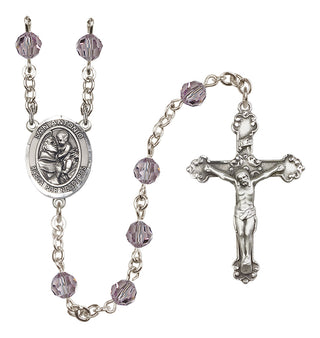 Sterling Silver 6mm San Antonio  Engraved Catholic Rosaries