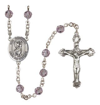 Sterling Silver 6mm San Cristobal  Engraved Catholic Rosaries