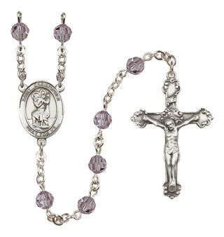Sterling Silver 6mm Saint Christopher  Engraved Catholic Rosaries