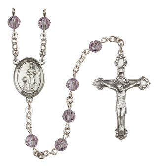 Sterling Silver 6mm Saint Genesius of Rome  Engraved Catholic Rosaries