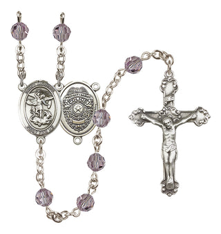 Sterling Silver 6mm Saint Michael the Archangel/Policeman Rosary