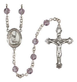 Sterling Silver 6mm Saint Pio of Pietrelcina  Engraved Catholic Rosaries