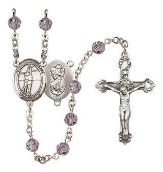 Sterling Silver 6mm Saint Christopher/Volleyball Rosary