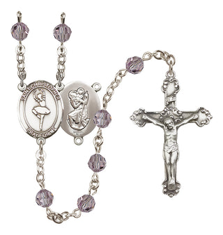 Sterling Silver 6mm Saint Christopher/Dance  Engraved Catholic Rosaries