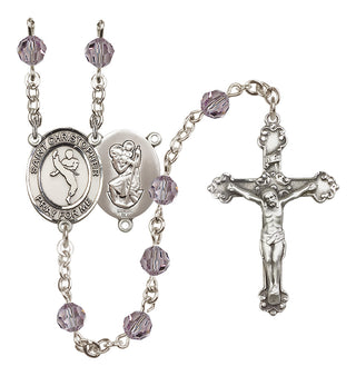 Sterling Silver 6mm Saint Christopher/Martial Arts Rosary