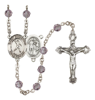 Sterling Silver 6mm Saint Sebastian/Football Rosary