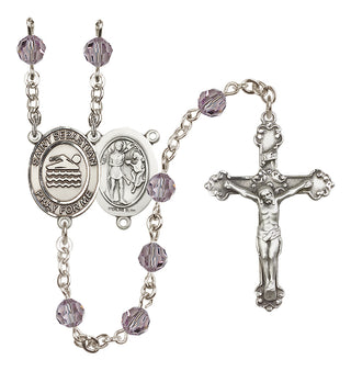 Sterling Silver 6mm Saint Sebastian/Swimming Rosary