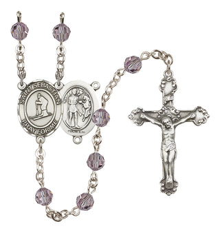 Sterling Silver 6mm Saint Sebastian/Skiing Rosary
