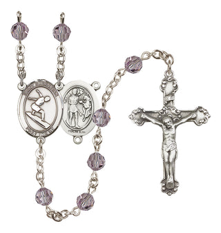 Sterling Silver 6mm Saint Sebastian/Surfing Rosary