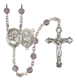 Sterling Silver 6mm Saint Christopher/Motorcycle Rosary