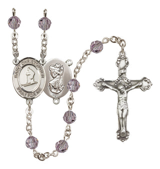 Sterling Silver 6mm Saint Christopher / Skiing Rosary