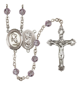 Sterling Silver 6mm Saint Christopher / Rugby Rosary