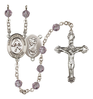 Sterling Silver 6mm Saint Christopher / Field Hockey Rosary