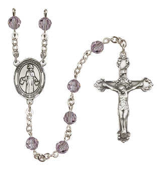 Sterling Silver 6mm Austrian Crystal Saint Nino de Atocha Rosary in Light Amethyst