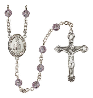 Sterling Silver 6mm Austrian Crystal Saint Bartholomew the Apostle Rosary in Light Amethyst