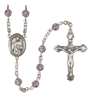 Sterling Silver 6mm Austrian Crystal Saint Placidus Rosary in Light Amethyst