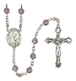 Sterling Silver 6mm Austrian Crystal Saint James the Lesser Rosary in Light Amethyst
