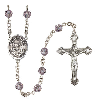 Sterling Silver 6mm Virgen de Lourdes  Engraved Catholic Rosaries