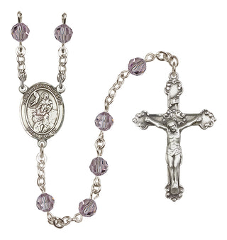 Sterling Silver 6mm Austrian Crystal Saint Peter Nolasco Rosary in Light Amethyst