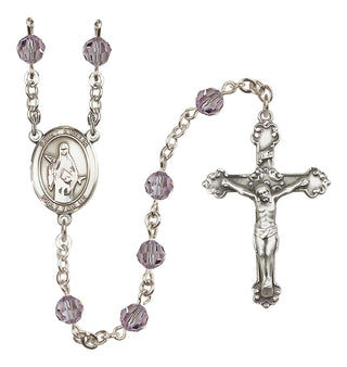 Sterling Silver 6mm Saint Amelia  Engraved Catholic Rosaries