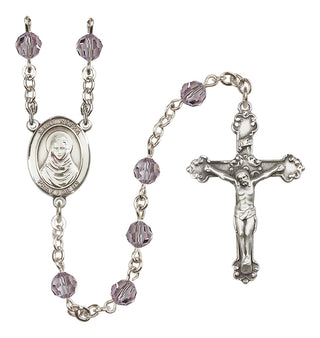Sterling Silver 6mm Austrian Crystal Saint Rafka Rosary in Light Amethyst