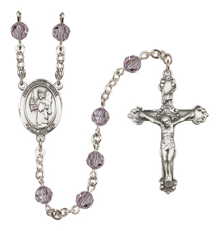 Sterling Silver 6mm Saint Uriel the Archangel  Engraved Catholic Rosaries