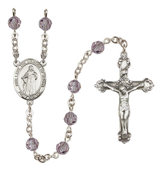 Sterling Silver 6mm Austrian Crystal Our Lady the Undoer of Knots Rosary in Light Amethyst