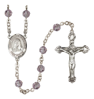Sterling Silver 6mm Austrian Crystal Saint Pauline Visintainer Rosary in Light Amethyst