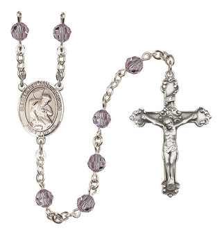 Sterling Silver 6mm Austrian Crystal Blessed Herman the Cripple Rosary in Light Amethyst