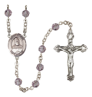 Sterling Silver 6mm Saint Fabian  Engraved Catholic Rosaries