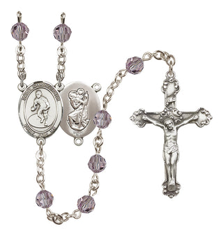 Sterling Silver 6mm Saint Christopher/Wrestling Rosary