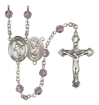 Sterling Silver 6mm Saint Christopher/Track&Field-Women Rosary