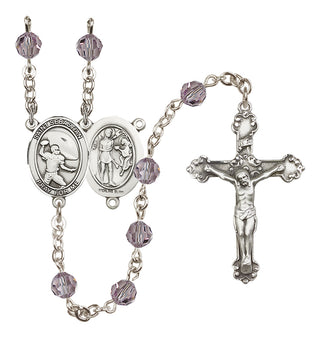 Sterling Silver 6mm Saint Sebastian / Football Rosary