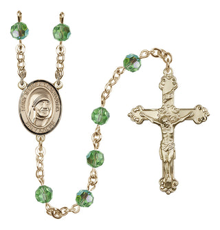 14kt Gold Filled 6mm Saint Teresa of Calcutta  Engraved Catholic Rosaries