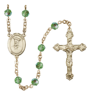 14 Karat Gold-Filled 6mm Austrian Crystal Saint Philip Neri Rosary in Peridot