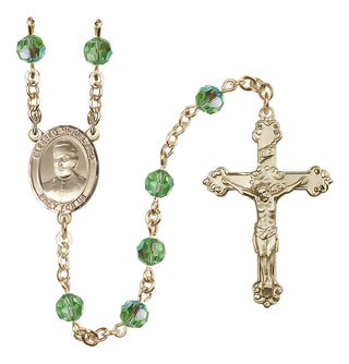 14kt Gold Filled 6mm Blessed Miguel Pro  Engraved Catholic Rosaries