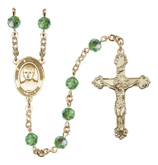 14 Karat Gold-Filled 6mm Austrian Crystal Saint Jose Sanchez del Rio Rosary in Peridot