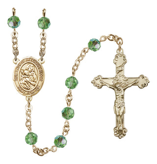 14 Karat Gold-Filled 6mm Austrian Crystal Our Lady of the Precious Blood Rosary in Peridot
