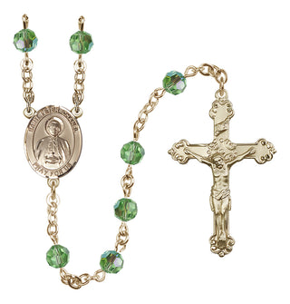 14 Karat Gold 6mm Austrian Crystal Saint Peter Chanel Rosary in Peridot