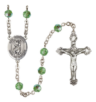 Sterling Silver 6mm San Cristobal  Engraved Catholic Rosaries