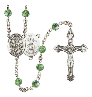 Sterling Silver 6mm Saint George / Air Force Rosary