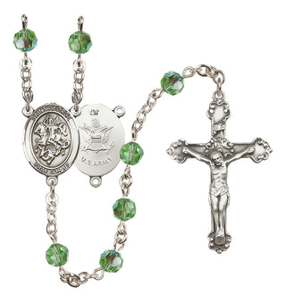 Sterling Silver 6mm Saint George / Army Rosary