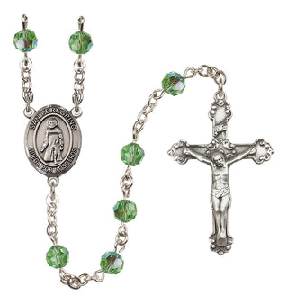 Sterling Silver 6mm Austrian Crystal San Peregrino Rosary in Peridot