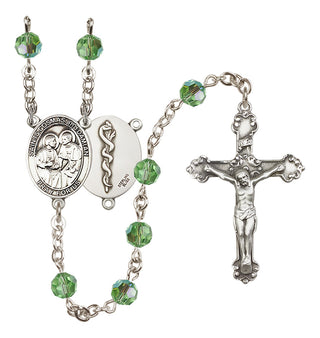 Sterling Silver 6mm Saints Cosmas & Damian / Doctors Rosary