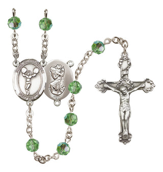 Sterling Silver 6mm Saint Christopher/Cheerleading  Engraved Catholic Rosaries