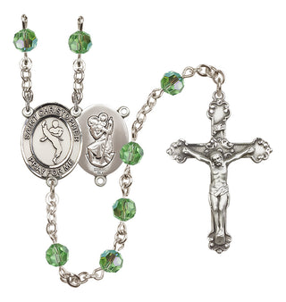 Sterling Silver 6mm Saint Christopher/Martial Arts Rosary