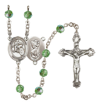 Sterling Silver 6mm Saint Christopher/Motorcycle Rosary